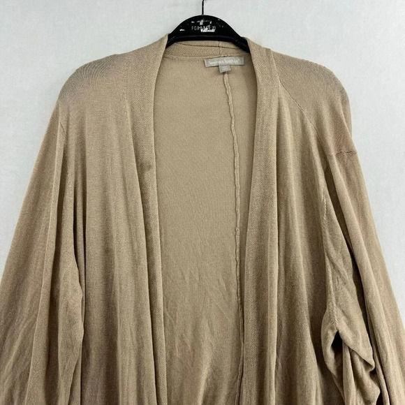 Woman Within Cardigan Women's Sz 2X Brown Open Front Draped Knitted Stretch - Picture 6 of 13